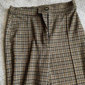 Urban Outfitters Plaid Beige/Brown/Black Stretchy Pants with Houndstooth Pattern